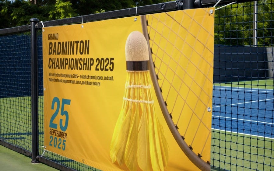 Custom outdoor mesh banner with wind-resistant material