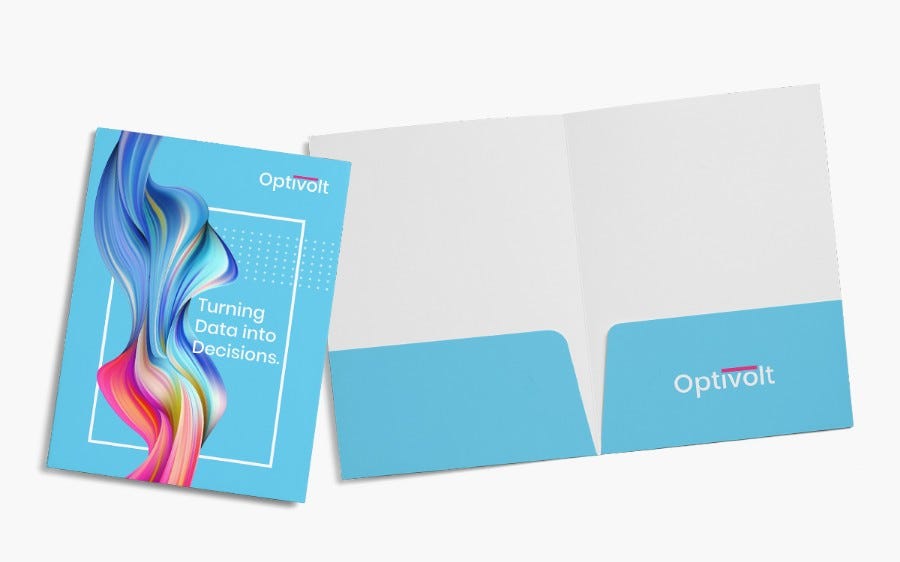 Custom printed presentation folder with glossy finish