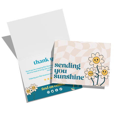 Custom announcement card printed on glossy cardstock