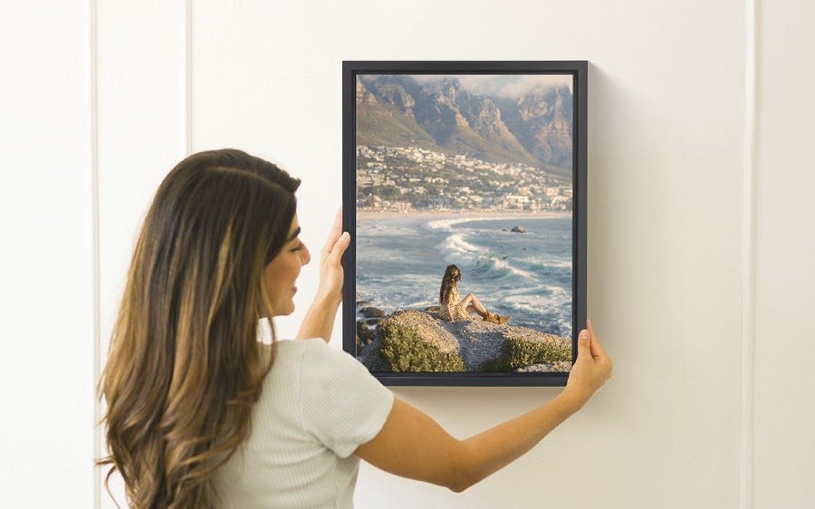 Premium canvas prints displayed in modern home setting